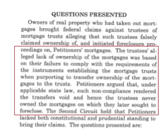 Anh N. Tran, et al. v. Bank of New York Certiorari QUESTION PRESENTED red line