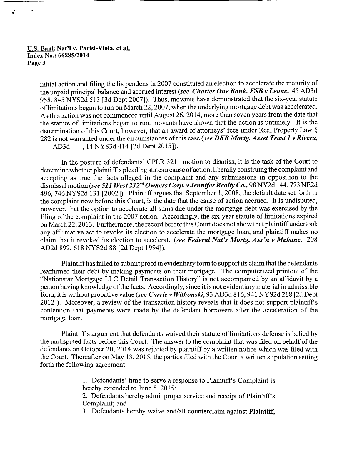 U.S. Bank v Parisi-Viola3