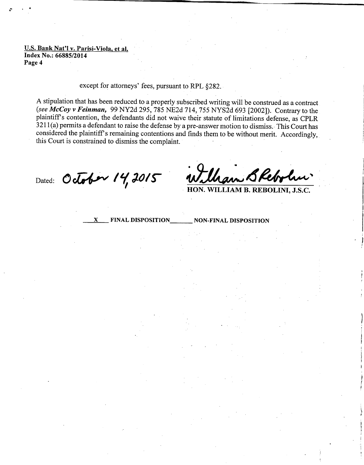 U.S. Bank v Parisi-Viola4
