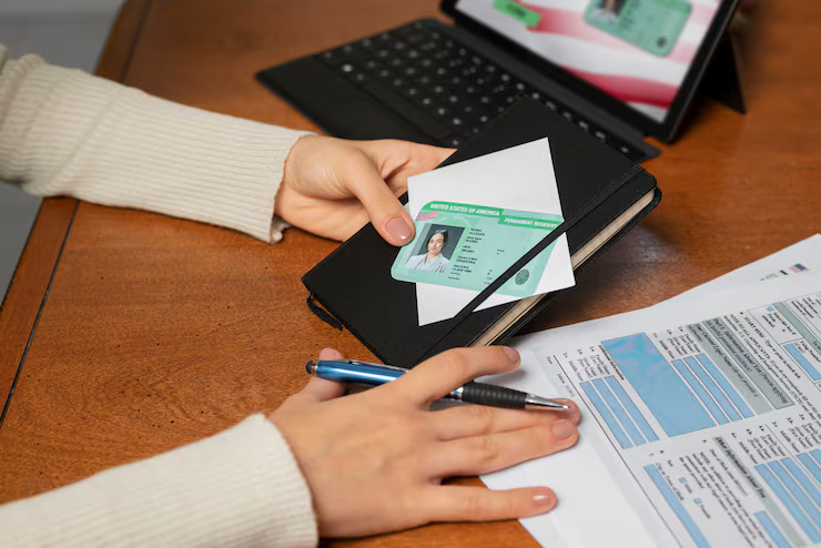 top-view-green-card-application_23-2149601368